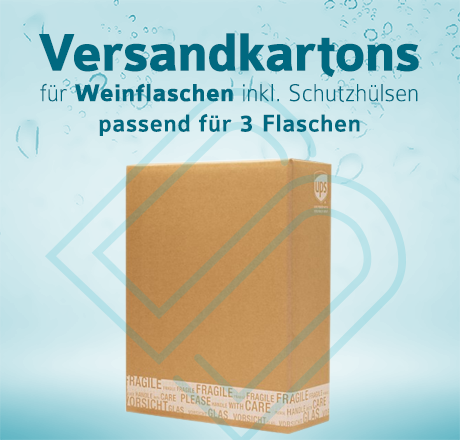 Weinflaschen Versandkartons inkl. Schutzhüllen für 3 Flaschen