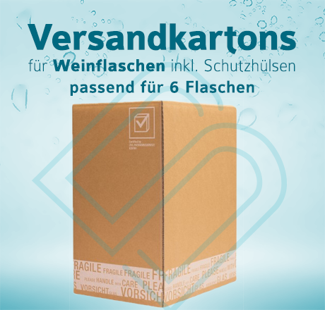 Weinflaschen Versandkartons inkl. Schutzhüllen für 6 Flaschen