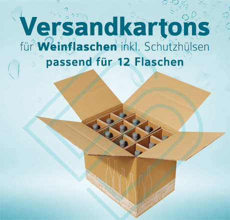 Weinflaschen Versandkartons inkl. Schutzhüllen für 12 Flaschen